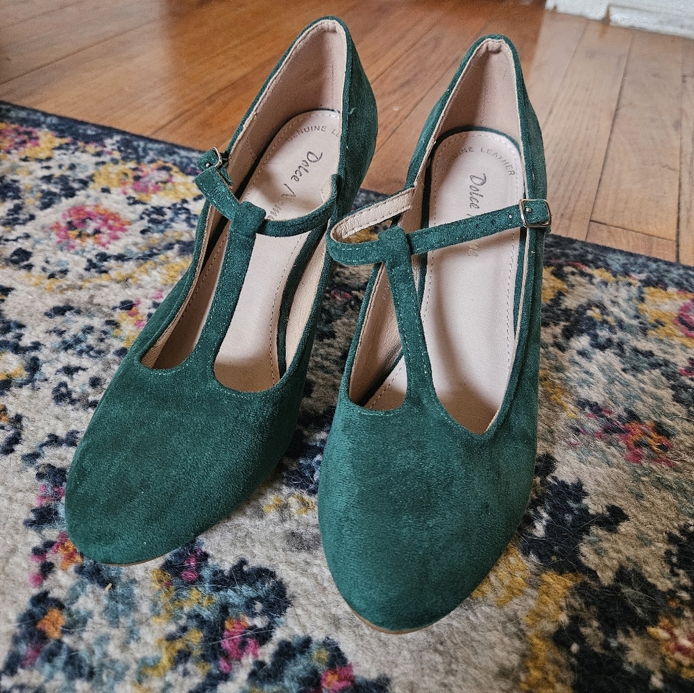 Dolce Nome Leather T-strap heels